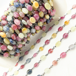 Load image into Gallery viewer, Multi Sapphire Oval Shape Oxidized Wire Chain. MSA21
