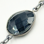 Load image into Gallery viewer, Black Onyx Organic Shape Bezel Oxidized Wire Chain. BO2