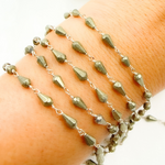 Load image into Gallery viewer, Pyrite 925 Sterling Silver Wire Chain. PYR56