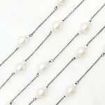 Load image into Gallery viewer, Freshwater Pearl Oxidized Wire Chain. PRL28