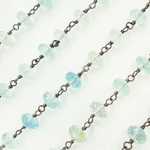 Load image into Gallery viewer, Aquamarine Oxidized Wire Chain