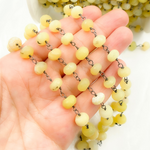 Load image into Gallery viewer, Yellow Opal Oxidized 925 Sterling Silver Wire Chain. OPA13