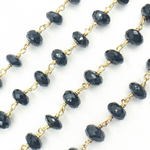 Load image into Gallery viewer, Black Spinel Gold Plated Wire Chain. BSP5