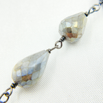 Load image into Gallery viewer, Coated Labradorite Pear Shape Oxidized Wire Chain. CLB2