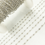 Load image into Gallery viewer, Coated Grey Moonstone 925 Sterling Silver Wire Chain. CMS86