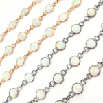 Load image into Gallery viewer, Created White Opal Round Shape Connected Chain. CWO3
