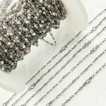 Load image into Gallery viewer, Multi Moonstone & Round CZ Wire Wrap Chain. MMS14