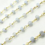 Load image into Gallery viewer, Blue Lace Agate Gold Plated 925 Sterling Silver Wire Chain. BLU2
