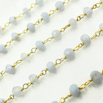 Load image into Gallery viewer, Blue Lace Agate Gold Plated 925 Sterling Silver Wire Chain. BLU2
