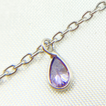 Load image into Gallery viewer, Purple Color Cubic Zirconia Pear Shape Dangle Chain. CZ60