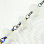 Load image into Gallery viewer, White Moonstone Oxidized Wire Chain. WMS24