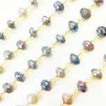 Load image into Gallery viewer, Coated Cats Eye Gold Plated Wire Chain. CAT8