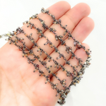Load image into Gallery viewer, Multi Tunduru Sapphire Cluster Dangle Oxidized Wire Chain. SAP8