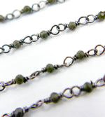 Load image into Gallery viewer, Black Moonstone Wire Wrap Chain. BMS3