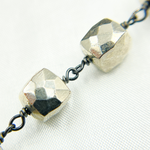 Load image into Gallery viewer, Steel Pyrite Cube Shape Oxidized Wire Chain. PYR40
