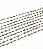 Load image into Gallery viewer, Pyrite Wire Wrap 925 Sterling Silver Wire Chain. PYR4