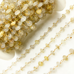 Load image into Gallery viewer, Golden Rutile Gold Plated 925 Sterling Silver Wire Chain