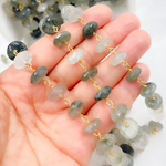 Load image into Gallery viewer, Green Rutile Gold Plated Wire Chain. GRU11