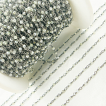 Load image into Gallery viewer, Coated Prehnite Oxidized 925 Sterling Silver Wire Chain.