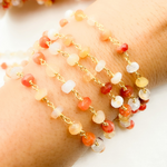 Load image into Gallery viewer, Fire Opal Gold Plated Wire Chain. FOP1
