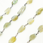 Load image into Gallery viewer, Labradorite Organic Shape Oxidized Wire Chain