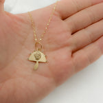 Load image into Gallery viewer, GDP551. 14k Solid Gold Diamond Mushroom Charm