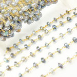 Load image into Gallery viewer, Coated Labradorite Gold Plated Wire Chain. CLB20