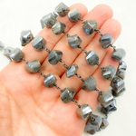 Load image into Gallery viewer, Coated Labradorite Nugget Shape Oxidized Wire Chain. CLB47