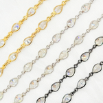 Load image into Gallery viewer, Cubic Zirconia Pear Shape Connected Chain. CZ25