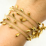 Load image into Gallery viewer, Golden Pyrite Drop Dangle Gold Plated Wire Chain. PYR26