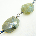 Load image into Gallery viewer, Labradorite Organic Shape Oxidized Wire Chain. LAB97