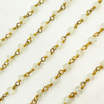 Load image into Gallery viewer, White Moonstone Oxidized 925 Sterling Silver Wire Chain