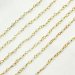 Load image into Gallery viewer, Moonstone Wire Wrap Chain made with Gold Plated 925 Sterling Silver. MS37