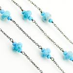 Load image into Gallery viewer, Turquoise Oxidized Connected Wire Chain. TRQ15
