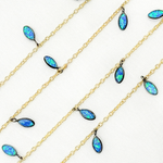 Load image into Gallery viewer, Created Blue Opal Marquise Shape Dangle Chain. CBO3