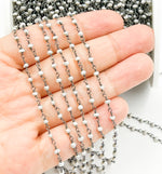 Load image into Gallery viewer, Grey Freshwater Pearl Wire Wrap Chain. PRL30