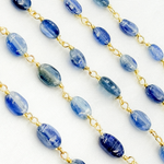 Load image into Gallery viewer, Kyanite Oval Shape Gold Plated Wire Chain. KYA5

