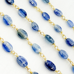 Load image into Gallery viewer, Kyanite Oval Shape Gold Plated Wire Chain. KYA5