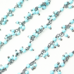 Load image into Gallery viewer, Turquoise Cluster Dangle Oxidized Wire Chain. TRQ7