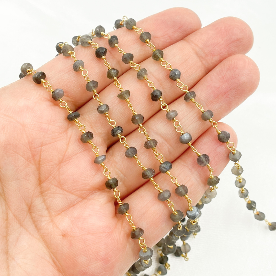 Black Moonstone Wire Chain. BMS5
