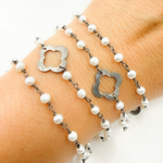 Load image into Gallery viewer, Pearl with Marquis Shape Oxidized Wire Chain. PRL40