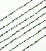Load image into Gallery viewer, Chrysoprase Gemstone Faceted Wire Wrapped Chains.