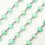 Load image into Gallery viewer, Amazonite Oxidized Wire Chain. AMZ20