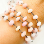 Load image into Gallery viewer, Pink Opal Oxidized Wire Chain. POP9