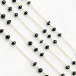 Load image into Gallery viewer, Black Spinel Gold Plated 925 Sterling Silver Wire Chain. BSP29