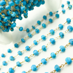 Load image into Gallery viewer, Turquoise Gold Plated Wire Chain. TRQ23