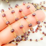 Load image into Gallery viewer, Coated Garnet Gold Plated Wire Chain. CGR2