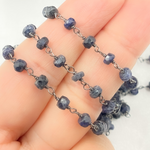 Load image into Gallery viewer, Dyed Sapphire Oxidized Wire Chain. DYS1
