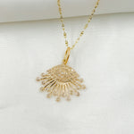 Load image into Gallery viewer, 14k Solid Gold Diamond and Gemstones Eye Charm. GDP527
