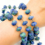 Load image into Gallery viewer, Azurite Malachite Oxidized Wire Chain. AZM3